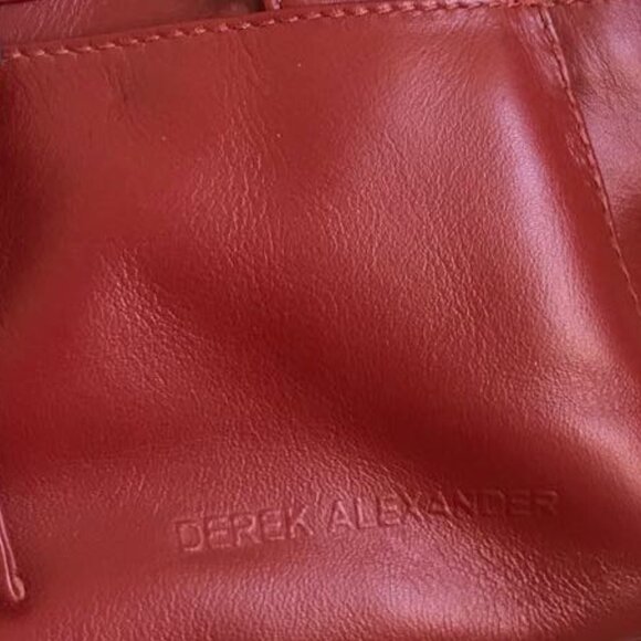 Derek Alexander Red Leather Purse Shoulder Hand Bag - Picture 3 of 8